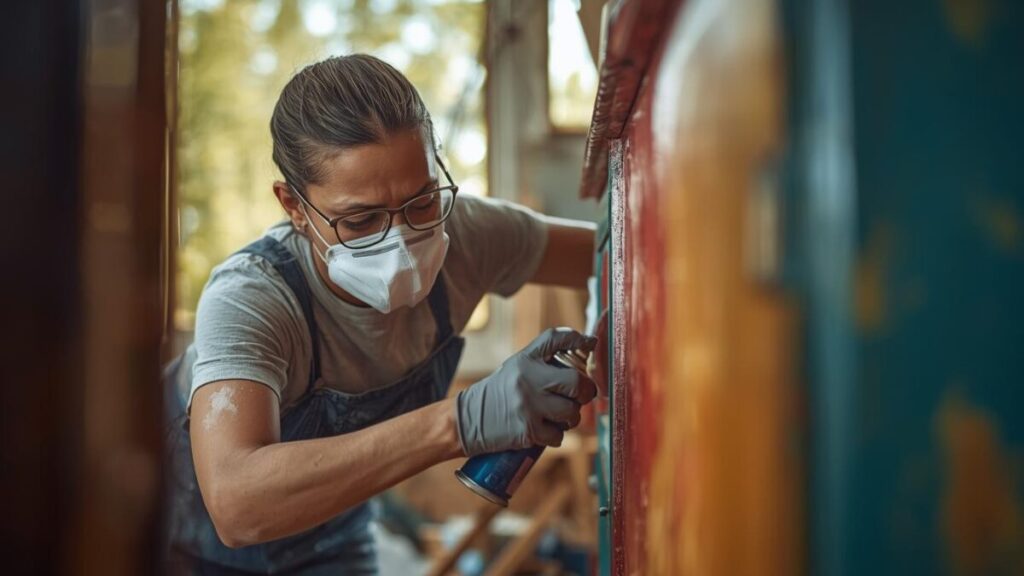 móveis antigos com tinta spray