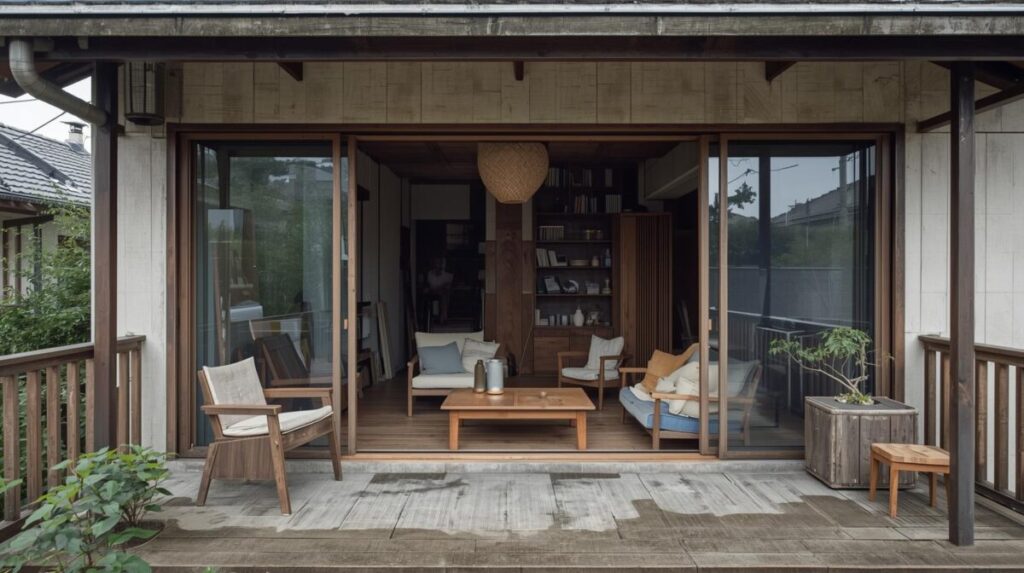 A beleza da imperfeição: filosofia wabi-sabi em casa 3 Sala integrada a varanda wabi-sabi japonesa