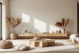 sala minimalista aconchegante objetos naturais 1