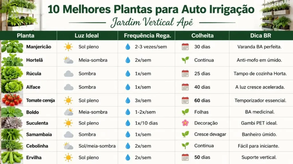 10 melhores plantas auto irrigação ape