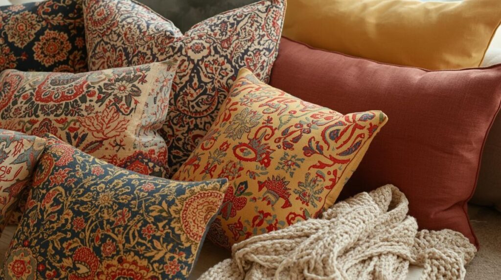 Mix de almofadas maximalista