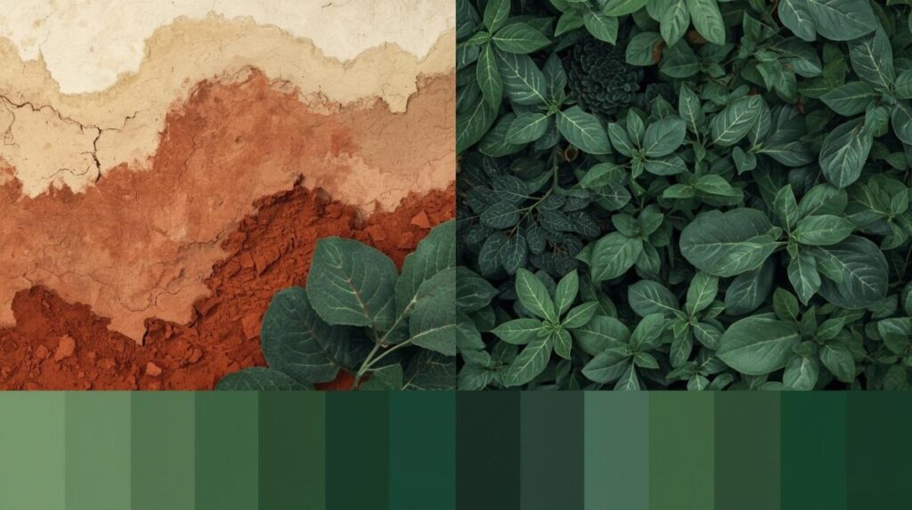 cores que transformam terrosos e verdes