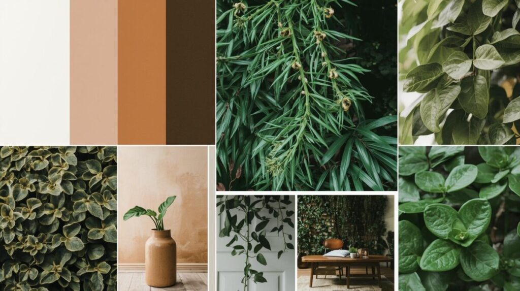 cores que transformam verdes e terrosos