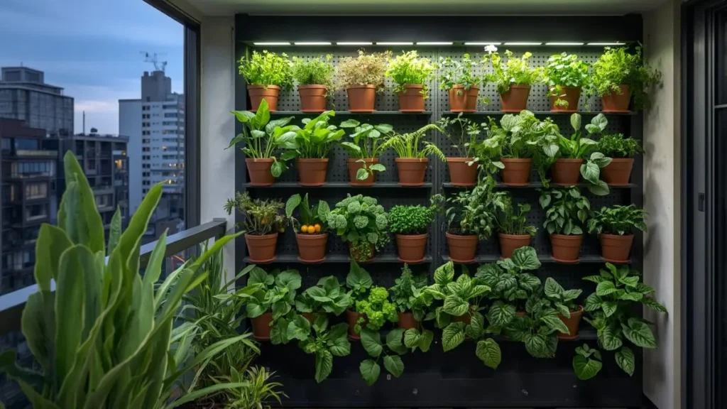 horta vertical em varanda automação