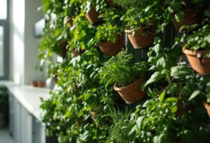 Horta vertical na cozinha