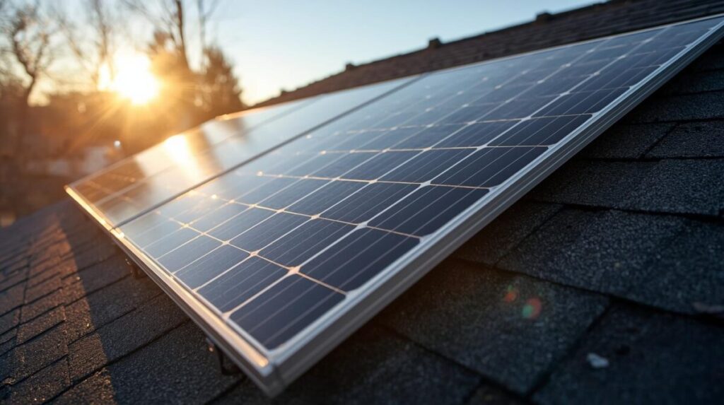 painel fotovoltaico no telhado da casa