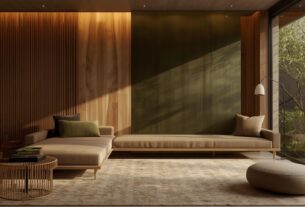 Sala tons terrosos e verdes