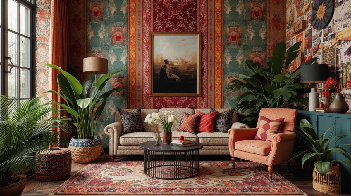 sala complantas Maximalismo Ecletico