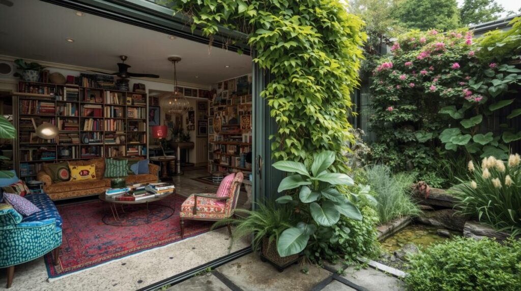 sala e jardim maximalismo eclético