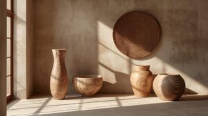 Artesanato sul-sudestino em madeira e cerâmica, integrando conforto acústico e térmico