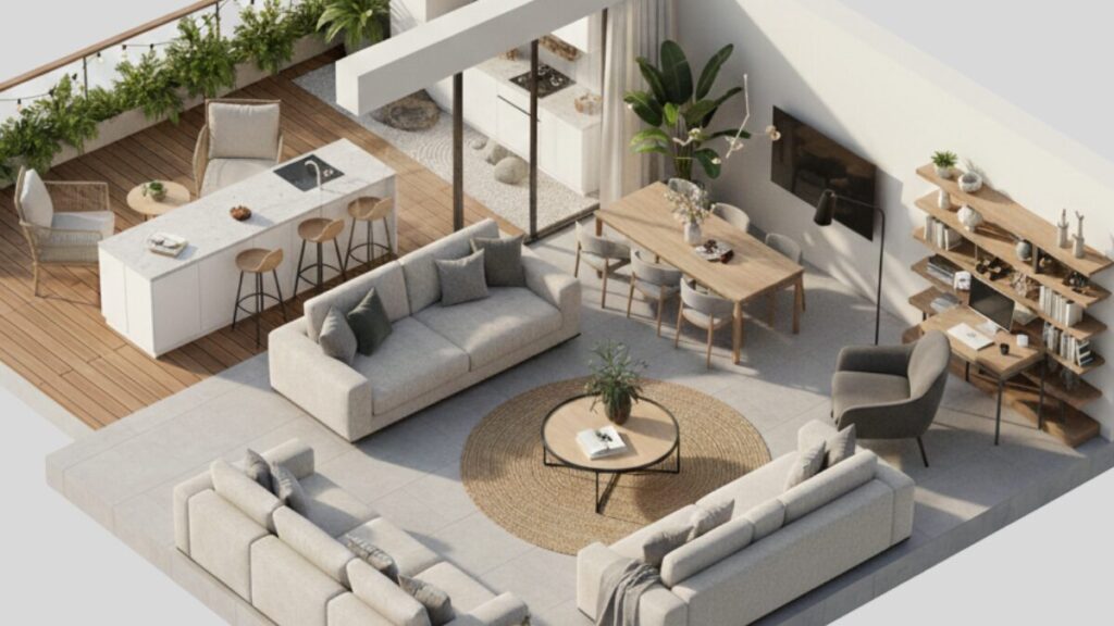 Como Criar Ambientes Acolhedores: A Geografia da Sensibilidade Criativa 3 Microclimas emocionais sala estar zonas atmosfera