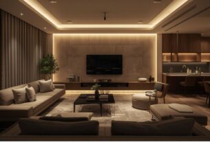 automação residencial sala de estar decoração moderna iluminação inteligente imagem de capa