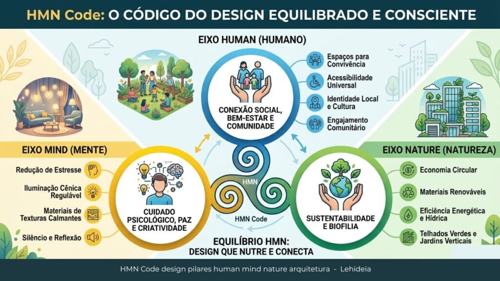 HMN Code design  pilares human mind nature arquitetura