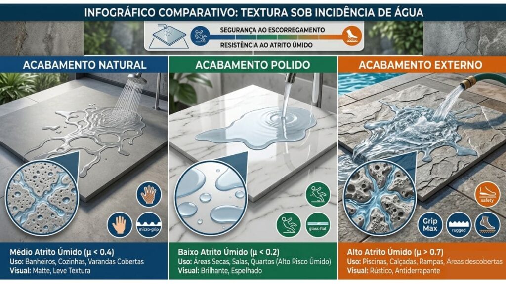 comparativo texturas revestimento para ambientes externos coeficiente atrito