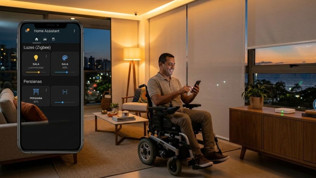 automação residencial acessibilidade mobilidade reduzida casa inteligente Zigbee