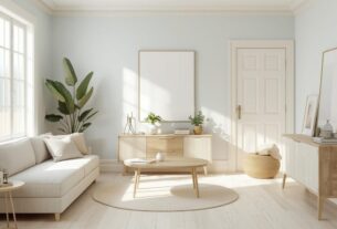sala pequena decorada com cores claras criando sensação de amplitude – guia de cores para ambientes pequenos