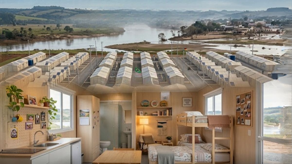 habitação de emergência módulos temporários humanitários