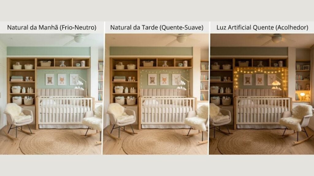 influência luz natural cor parede quarto infantil