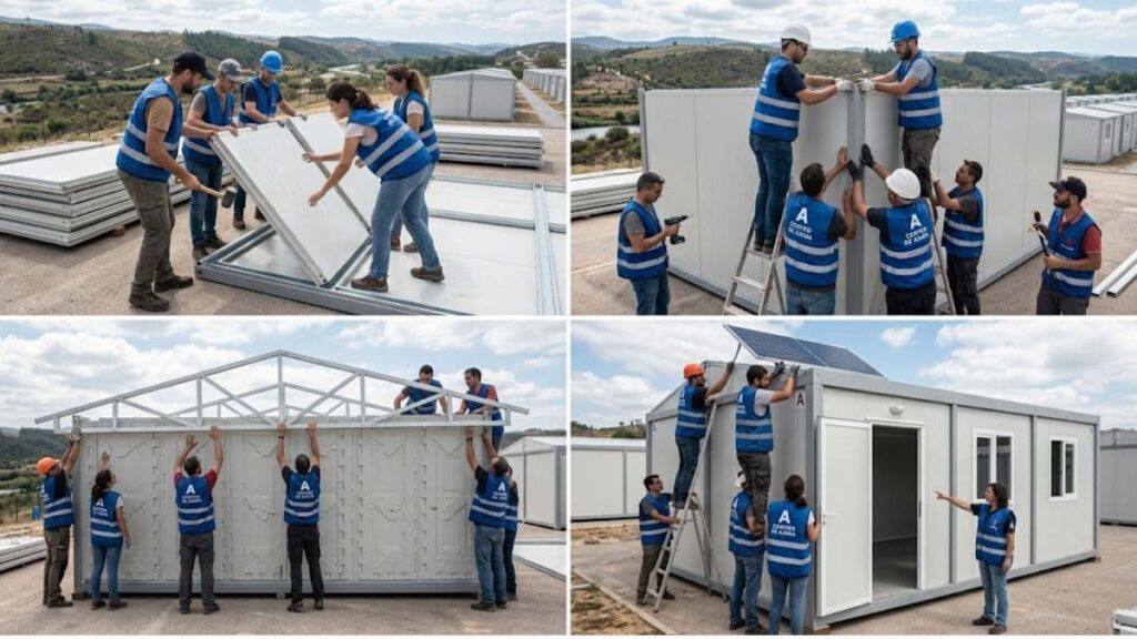 montagem abrigo emergência modular passo a passo voluntários