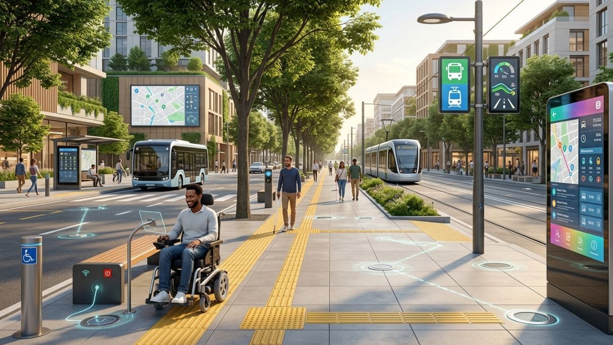 Arquitetura Inclusiva e Cidades Inteligentes: O Guia do Futuro rua inteligente inclusiva