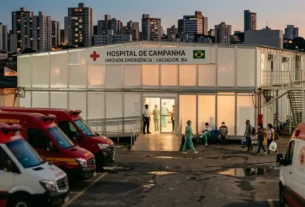 fachada de hospital modular exemplificando arquitetura hospitalar efêmera