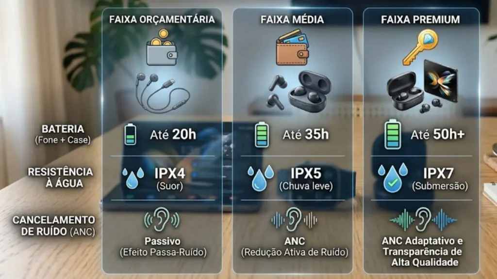 comparativo fones sem fio cancelamento ruído