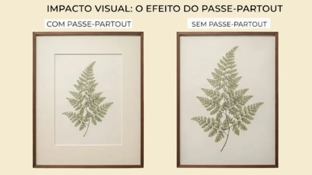 passepartout quadro moldura diferença visual decoração